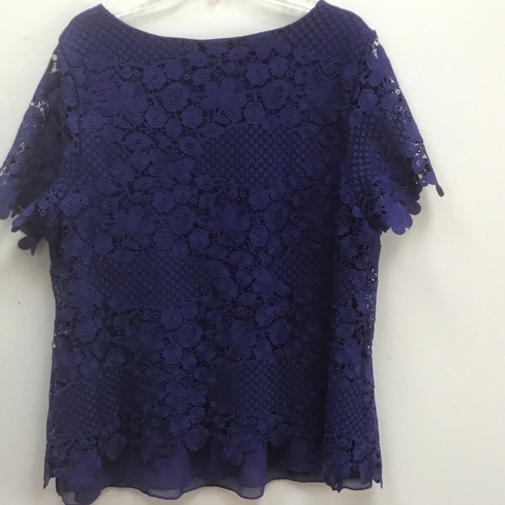 LACE TOP PIT TO PIT 24”, length 29” XL COBALT BLUE